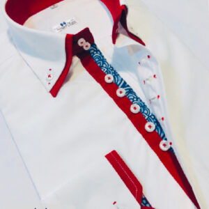 Camisa Blanca con detalles rojos17